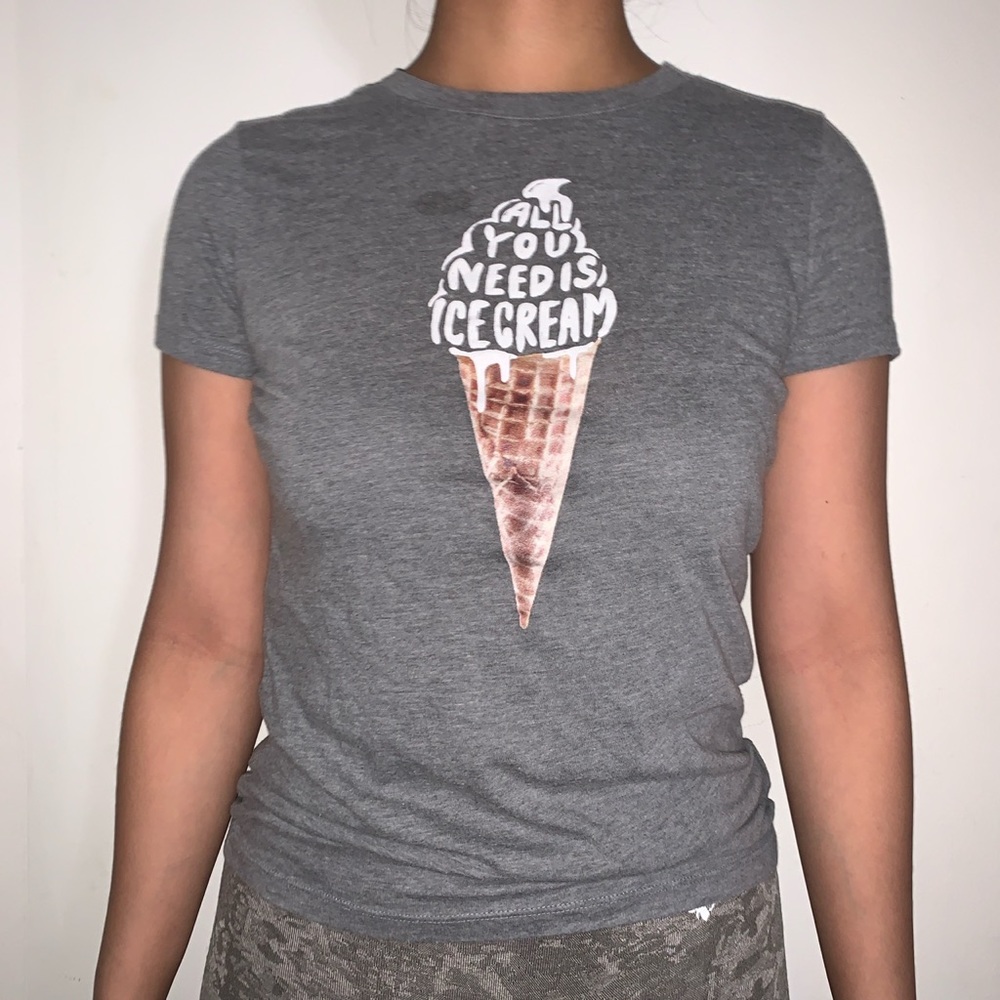 Aeropostale Free State women’s size medium All You Need is Ice Cream grey tee